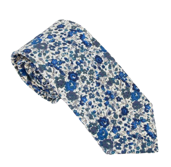 Emma & Georgina Blue Cotton Tie Made with Liberty Fabric | Liberty Tie ...
