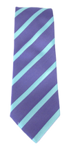 Purple With Teal Striped Silk Tie