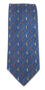 Blue Multi Swirl Paisley Patterned Tie by Van Buck