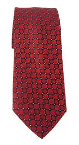 Red Circles London Silk Tie by Van Buck