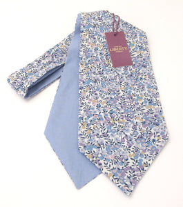 Wiltshire Bud Blue Cotton Cravat Made with Liberty Fabric