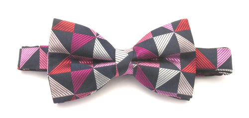Pink Triangles Silk Bow Tie by Van Buck