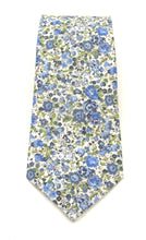 Dreams of Summer Blue Cotton Tie Made with Liberty Fabric