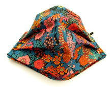 Ciara Orange Pleated Face Covering / Mask Made with Liberty Fabric