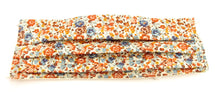 Emma & Georgina Orange Pleated Face Covering / Mask Made with Liberty Fabric