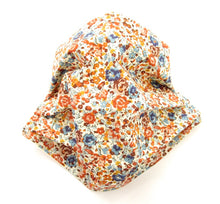 Emma & Georgina Orange Pleated Face Covering / Mask Made with Liberty Fabric