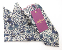 Lodden Navy Organic Cotton Tie & Pocket Square Made with Liberty Fabric