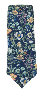 Rachel Navy Silk Tie Made with Liberty Fabric