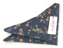 Elizabeth Teal Organic Cotton Pocket Square Made with Liberty Fabric