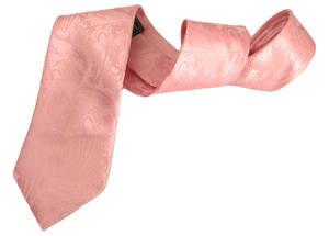 Baby Pink Paisley Wedding Tie By Van Buck