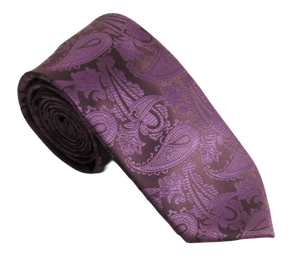 Purple Paisley Wedding Tie By Van Buck