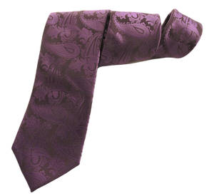 Purple Paisley Wedding Tie By Van Buck