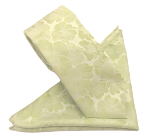 Lime Floral Tie & Pocket Square by Van Buck