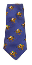 Royal Blue Horse Racing Silk Tie by Van Buck