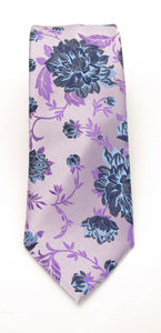 Lilac Large Floral Tie by Van Buck