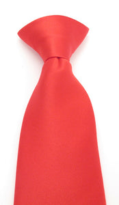 Red Satin Clip On Tie by Van Buck