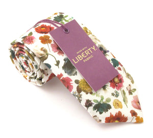 Floral Edit Ivory Cotton Tie Made with Liberty Fabric