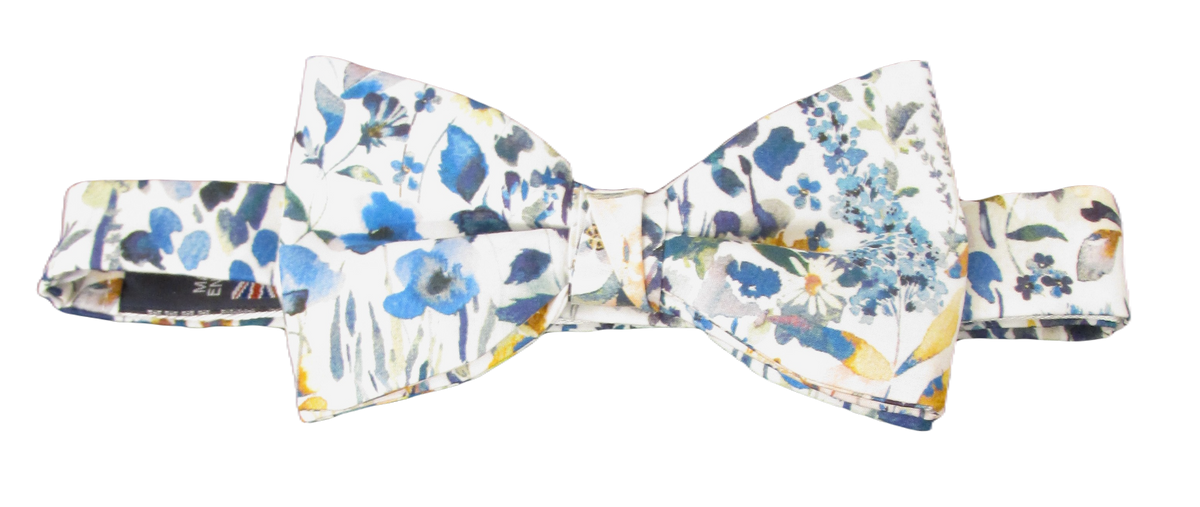 Liberty Print Felda Blue Bow Tie by Van Buck | Liberty Print Bow Tie – Van Buck England