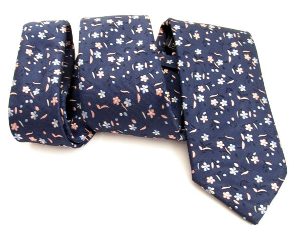 Small Pink Flowers Tie By Van Buck Floral Tie Blue Tie Van Buck Tie Van Buck England