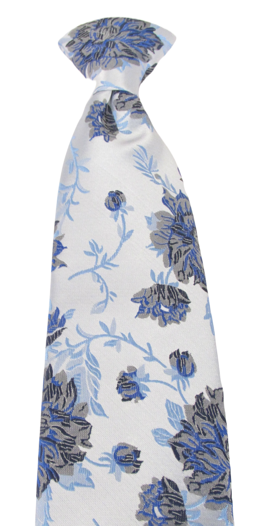 Blue & Navy Large Florall Clip On Tie by Van Buck
