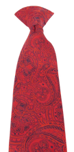 Red Detailed Paisley Clip On Tie by Van Buck