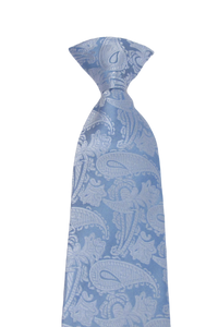 Sky Blue Paisley Clip on Tie by Van Buck