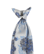 Blue & Navy Large Floral Clip On Tie by Van Buck
