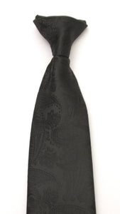 Black Paisley Clip on Tie by Van Buck