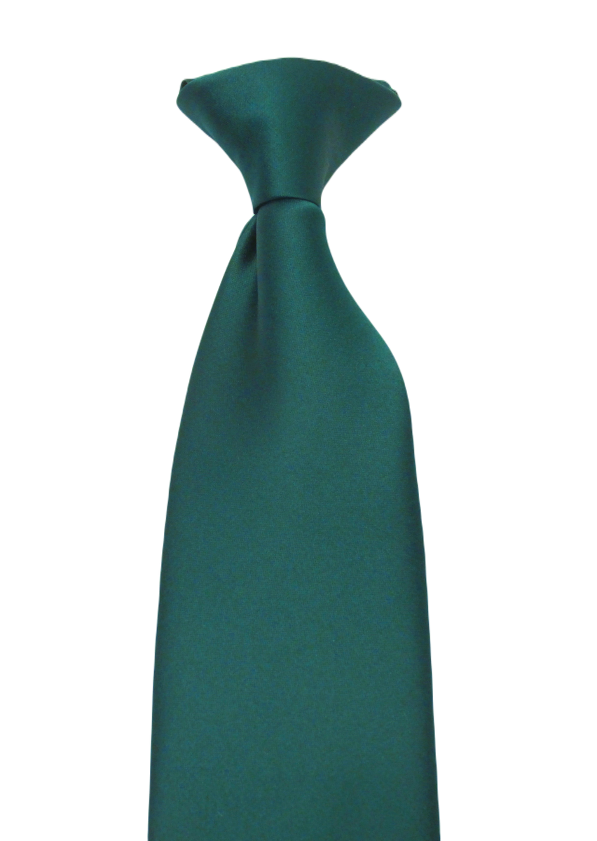 Forest Green Satin Clip on Tie by Van Buck Van Buck England