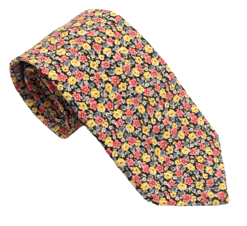 Small Red Flower Cotton Tie by Van Buck