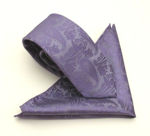 Lilac Paisley Tie & Pocket Square Set