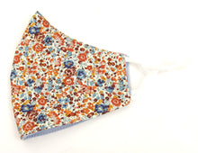 Emma & Georgina Orange Face Covering / Mask Made with Liberty Fabric