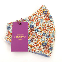 Emma & Georgina Orange Face Covering / Mask Made with Liberty Fabric
