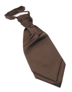 Chocolate Brown Satin Wedding Cravat by Van Buck