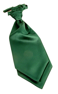 Bottle Green Satin Wedding Cravat by Van Buck