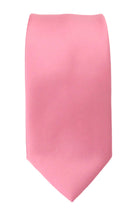 Slim Alex Pink Satin Wedding Tie by Van Buck