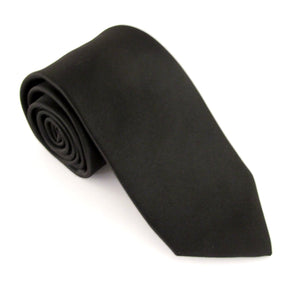 Black Satin Tie by Van Buck | Black Funeral Tie | Funeral Tie