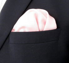 Baby Pink Plain Silk Pocket Square by Van Buck