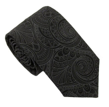 Black Swirl Novelty Cotton Tie by Van Buck