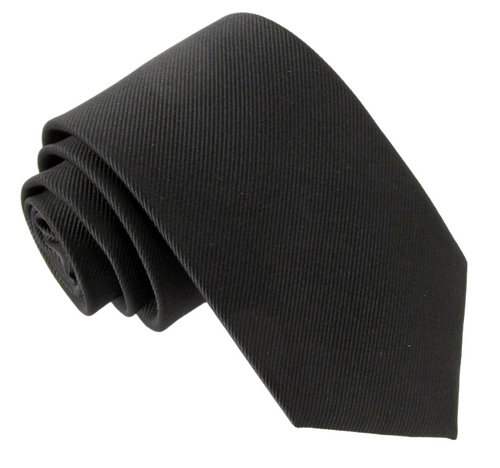 Van Buck RL Plain Black Silk Tie
