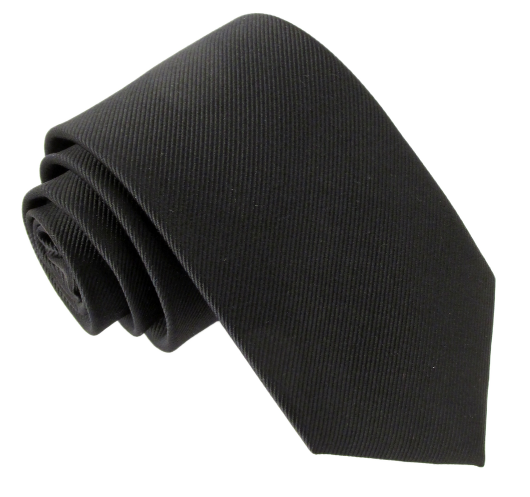 Van Buck RL Plain Black Silk Tie