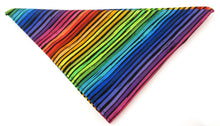 Black Rainbow Stripe Bandana / Kerchief by Van Buck