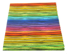 Black Rainbow Stripe Bandana / Kerchief by Van Buck