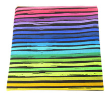 Black Rainbow Stripe Bandana / Kerchief by Van Buck