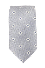 Blue Square Dot Linen Weave Red Label Silk Tie
