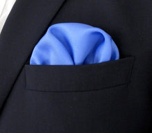 Blue Plain Silk Pocket Square by Van Buck