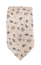 Blush Pink Elegant Floral Linen Weave Red Label Silk Tie