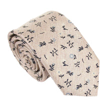 Blush Pink Elegant Floral Linen Weave Red Label Silk Tie