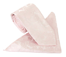 Blush Pink Paisley Tie & Pocket Square by Van Buck