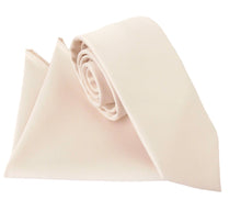 Blush Pink Satin Tie & Pocket Square Set by Van buck
